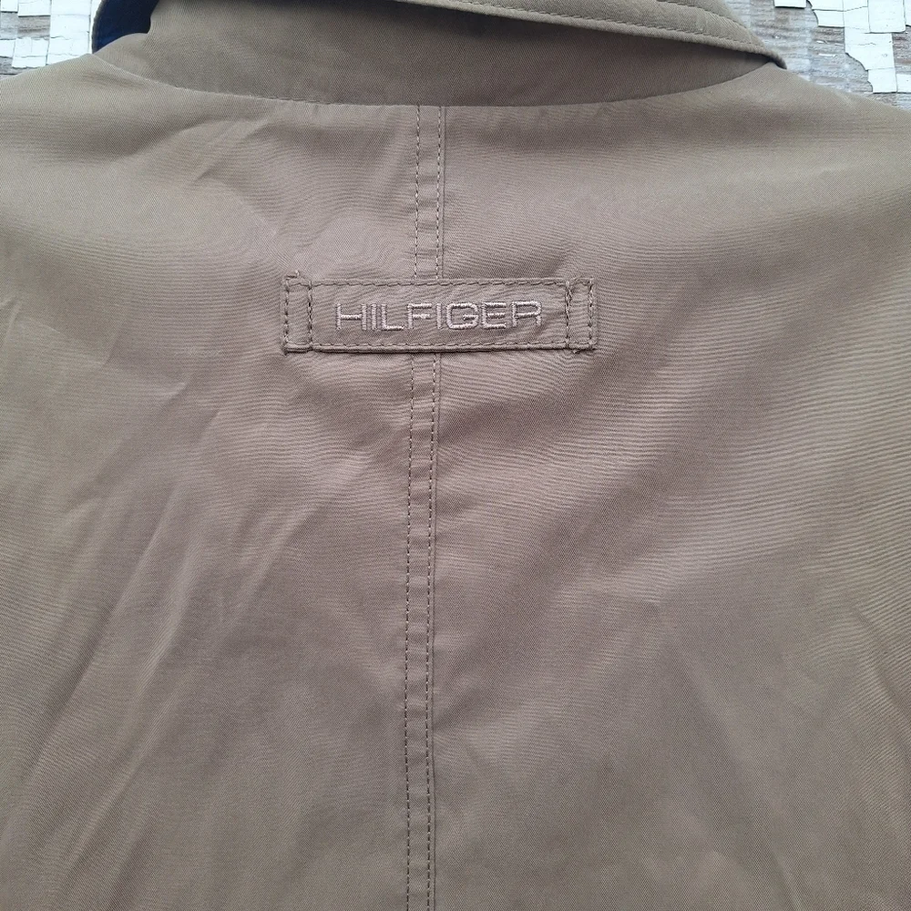 EUC Tommy Hilfiger Men's Classic Front-Zip Micro-Twill Jacket Khaki Size Large